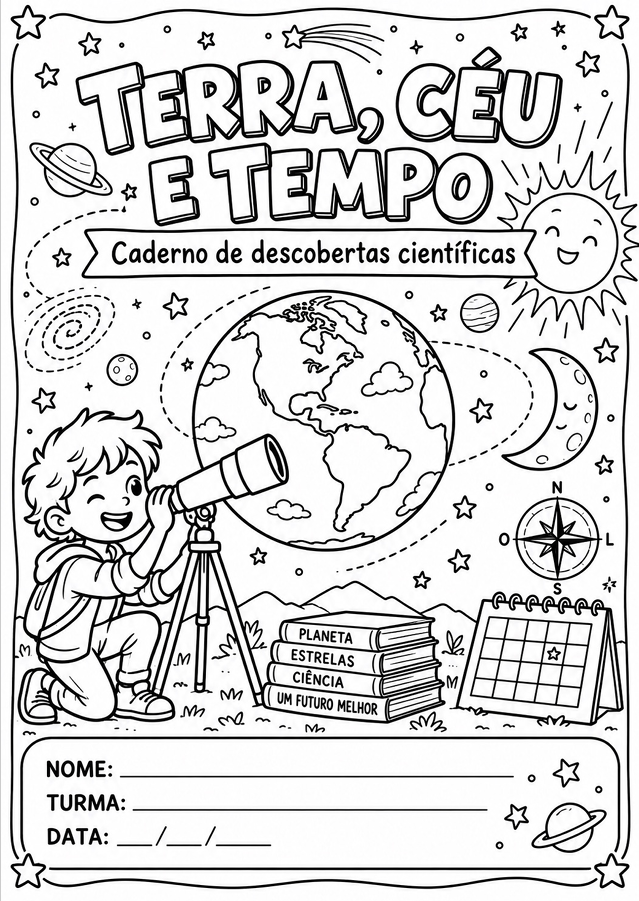 Capa do material Terra, Céu e Tempo